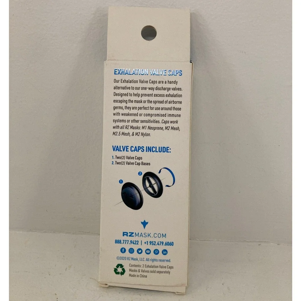 NEW 2020 RZ Mask C1‎ Exhalation Valve Caps Black Reusable Dust Debris Safety PPE